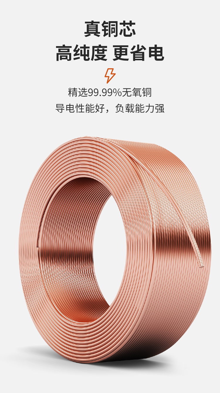 安普RVV電線護(hù)套線2芯國(guó)標(biāo)純銅0.5/0.75/1/1.5/2.5平方電纜電源線