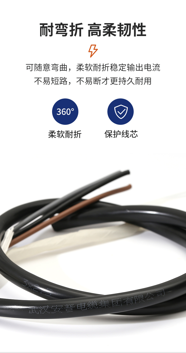 安普RVV電線護(hù)套線2芯國(guó)標(biāo)純銅0.5/0.75/1/1.5/2.5平方電纜電源線